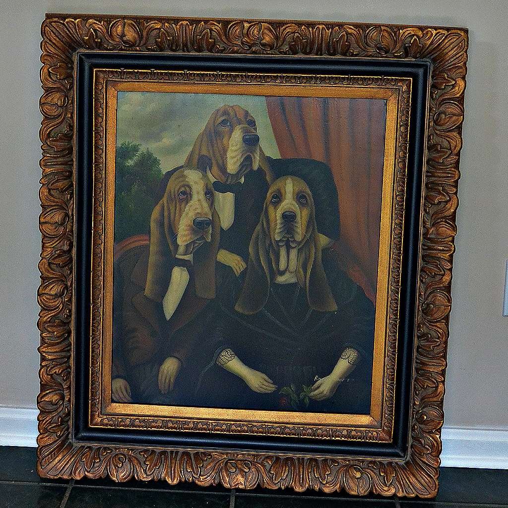 Thierry Poncelet Framed Basset Hound Portrait ART-2194