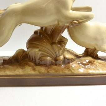 Art Deco Greyhound and Borzoi Running Figurine Close 4
