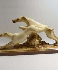 Art Deco Greyhound and Borzoi Running Figurine