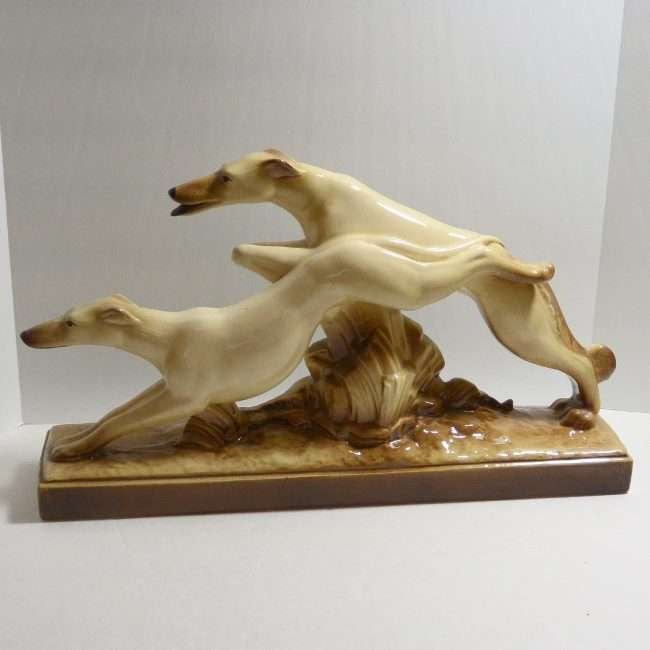 Art Deco Greyhound and Borzoi Running Figurine