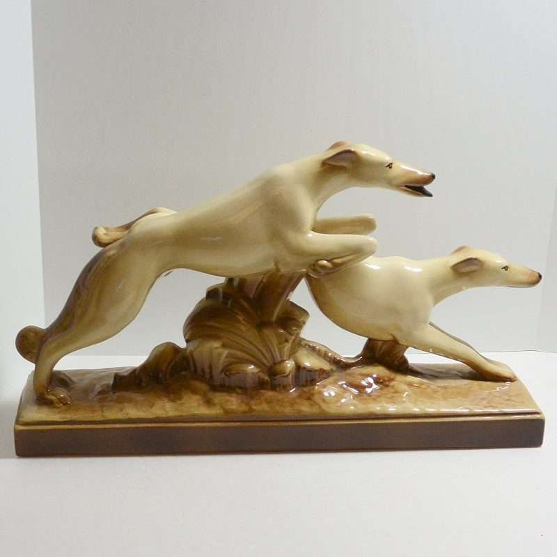 Art Deco Greyhound and Borzoi Running Figurine 2