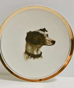 Antique Sevres Greyhound/Whippet Portrait Plate
