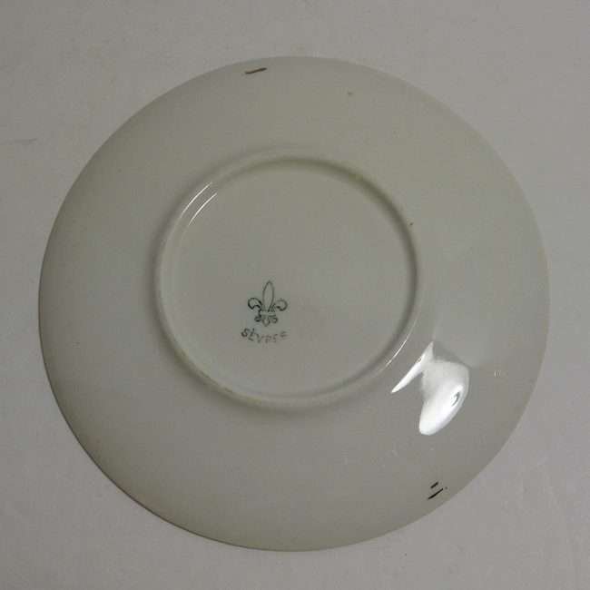 Antique Sevres Greyhound/Whippet Portrait Plate Back