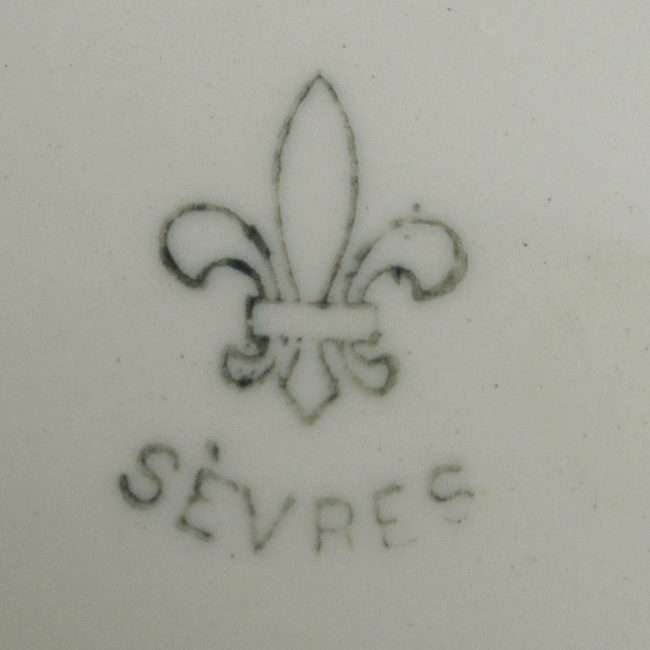 Antique Sevres Greyhound/Whippet Portrait Plate Mark