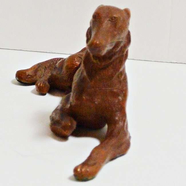 Cold Painted Reclining Borzoi Figurine Front