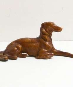 Cold Painted Reclining Borzoi Figurine