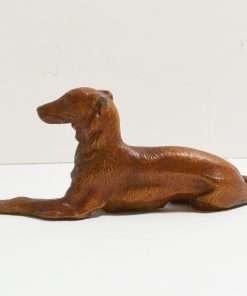 Cold Painted Reclining Borzoi Figurine 2