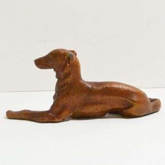 Cold Painted Reclining Borzoi Figurine 2
