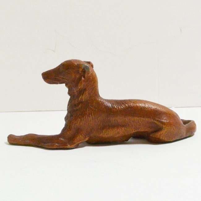 Cold Painted Reclining Borzoi Figurine 2