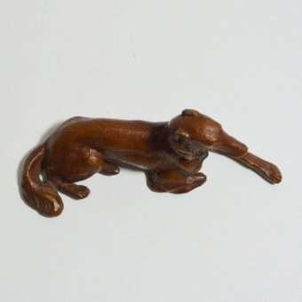 Cold Painted Reclining Borzoi Figurine Top