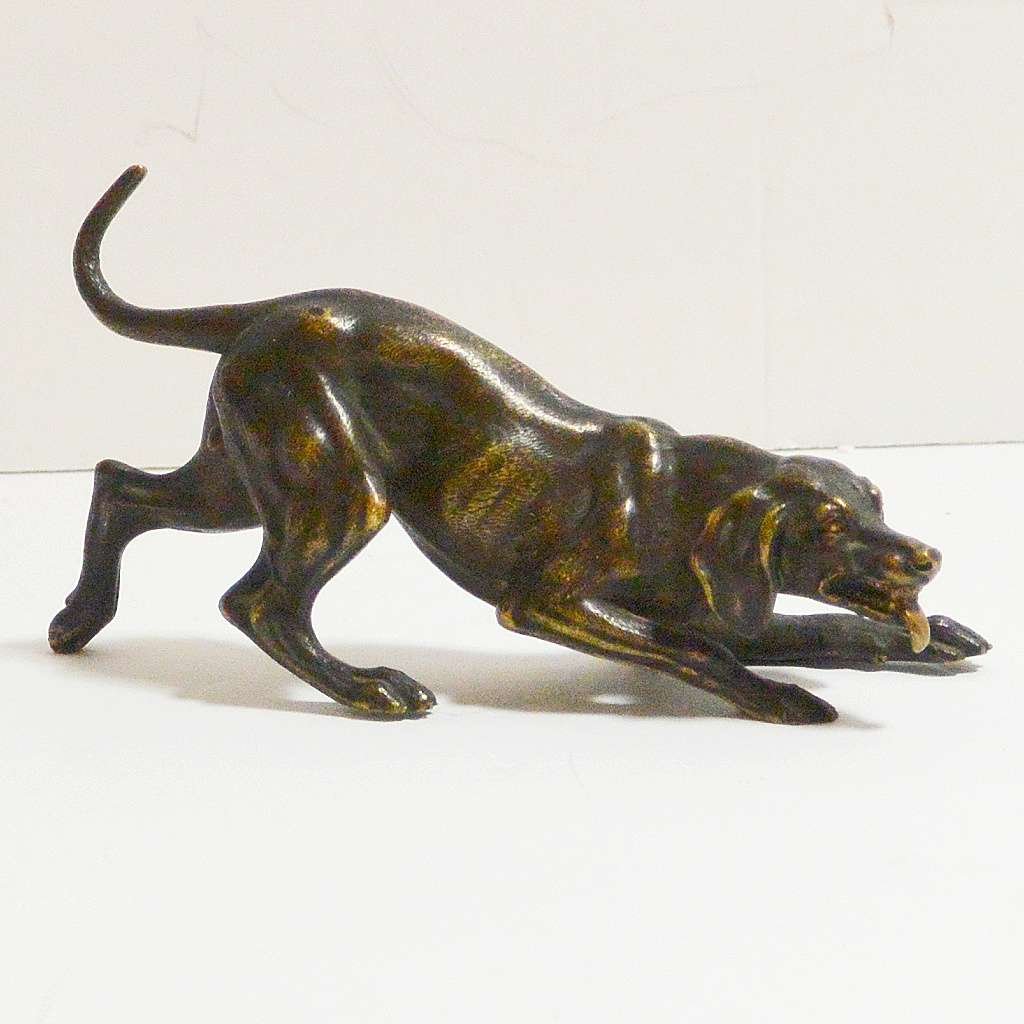 Miniature Bronze Pointer Dog Figurine BRZ-2230