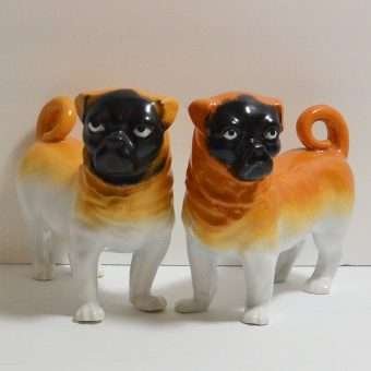 Antique "Monkey Face" Pug Dogs
