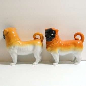 Antique "Monkey Face" Pug Dogs 1