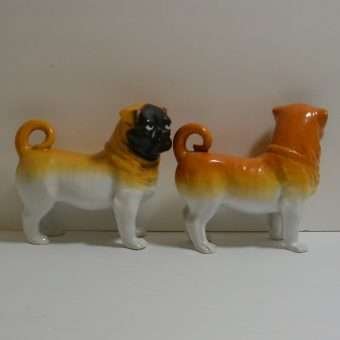 Antique "Monkey Face" Pug Dogs 2