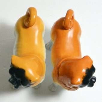 Antique "Monkey Face" Pug Dogs Top