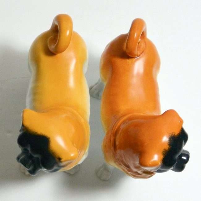 Antique "Monkey Face" Pug Dogs Top