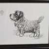 Original Sketch of Terrier Dog with Butterfly - Artist Signed