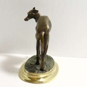 Antique Bronze Whippet-Greyhound Dog Figurine 2
