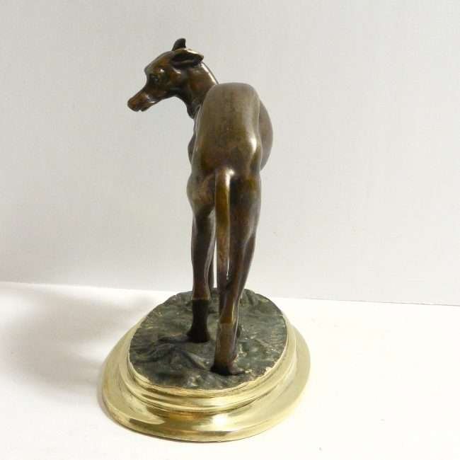 Antique Bronze Whippet-Greyhound Dog Figurine 2