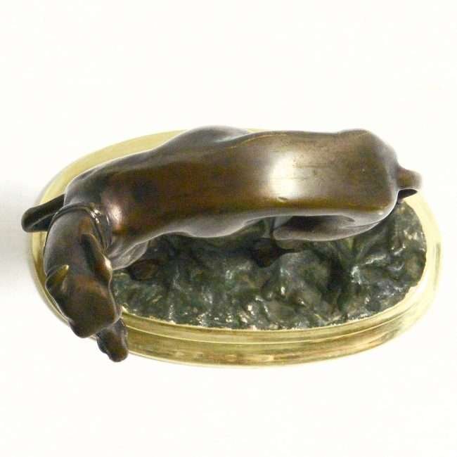 Antique Bronze Whippet-Greyhound Dog Figurine top