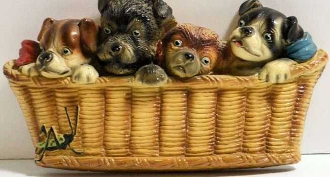Vintage Chalkware Dogs