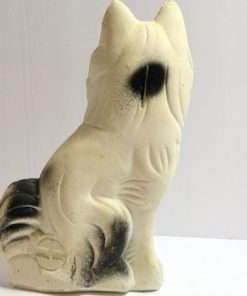 Vintage Chalkware Collie Dog Bank Back