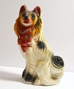 Vintage Chalkware Collie Dog Bank