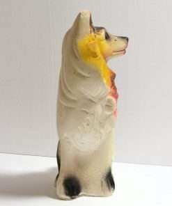 Vintage Chalkware Collie Dog Bank