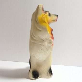 Vintage Chalkware Collie Dog Bank