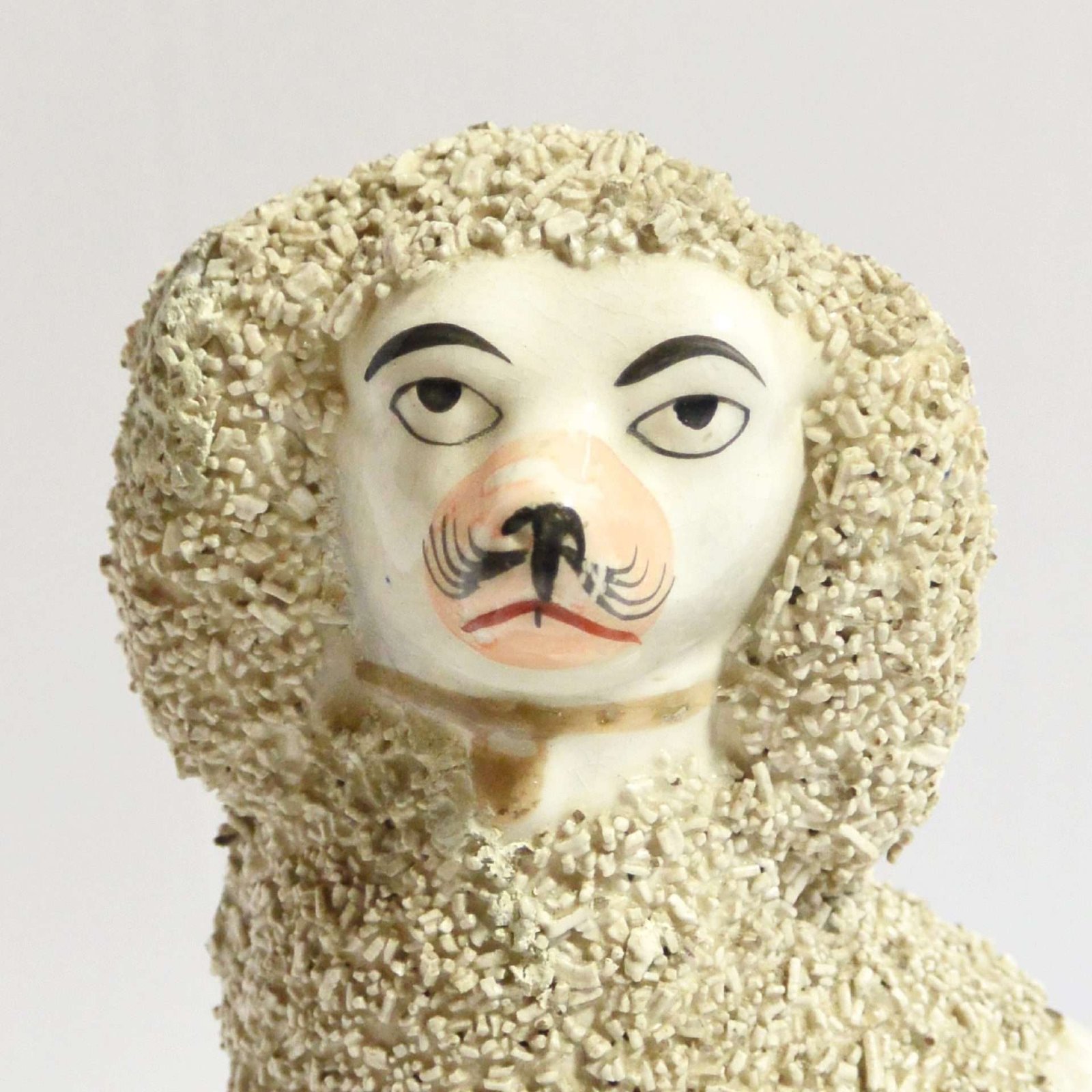 Mid 19th Century Staffordshire Poodle Dog with Pair of Pups #1 - A Dogs Tale Collectibles