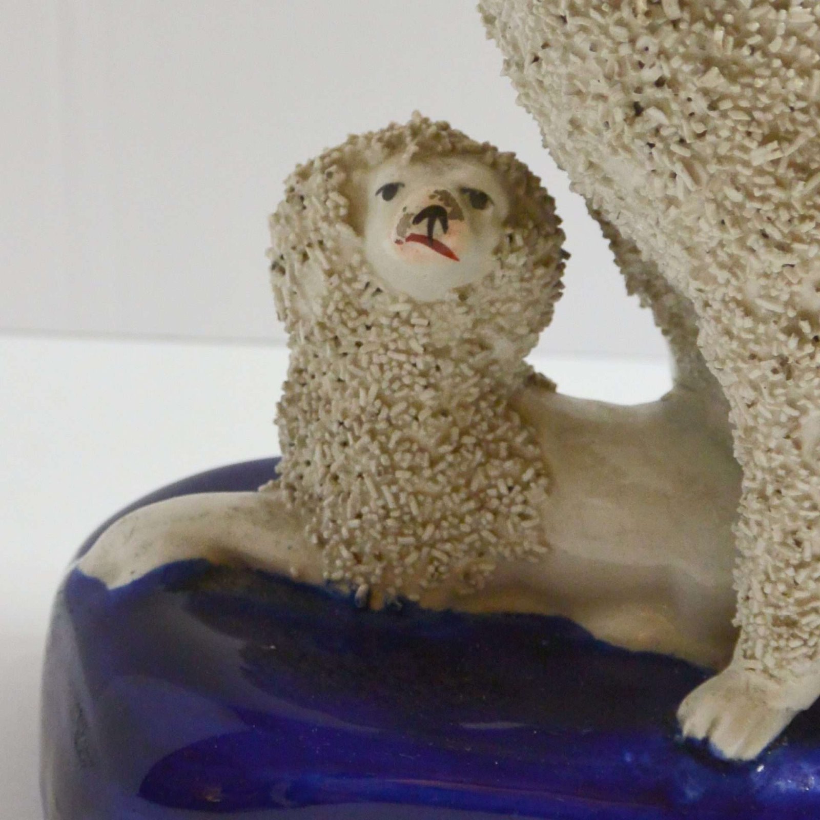 Mid 19th Century Staffordshire Poodle Dog with Pair of Pups #3 - A Dogs Tale Collectibles