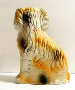 Vintage Chalkware Staffordshire Spaniel Dog Back