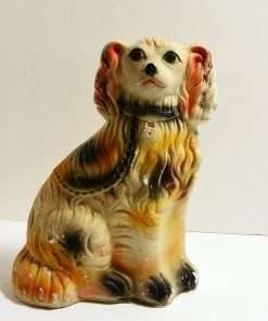 Vintage Chalkware Staffordshire Spaniel Dog