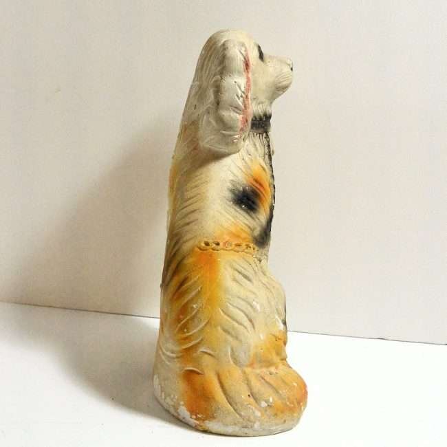 Vintage Chalkware Staffordshire Spaniel Dog 2