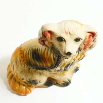 Vintage Chalkware Staffordshire Spaniel Dog Top