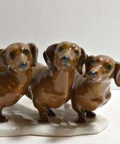 Rosenthal Three Dachshund Dogs Porcelain Figurine