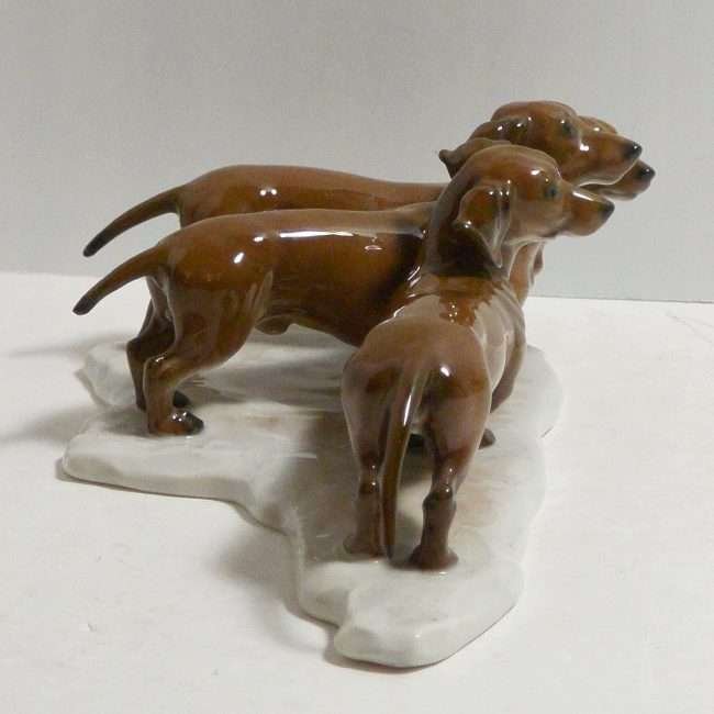Rosenthal Three Dachshund Dogs Porcelain Figurine Side 2