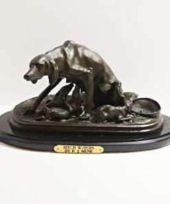 Alternative view of Pierre Jules Mene Bronze Dog Sculpture of "Saintongeois Pointers"