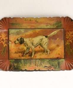 Antique Sporting Dog Tin Lithograph Tip Tray