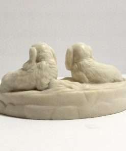 Antique Parian Cavalier King Charles Spaniel Figurine Back