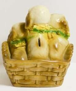 Vintage Chalkware Puppies Bank Back