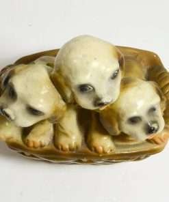 Vintage Chalkware Puppies Bank top