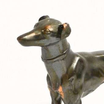 Bronze Greyhound Dog Figurine Close