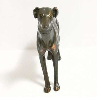 Bronze Greyhound Dog Figurine Front