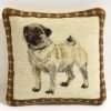 Vintage Handmade Pug Dog Pillow Needlepoint/Petit Point