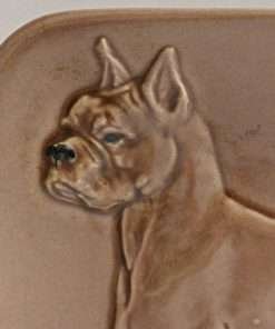 Vintage Kay Finch Boxer Dog Dish Close
