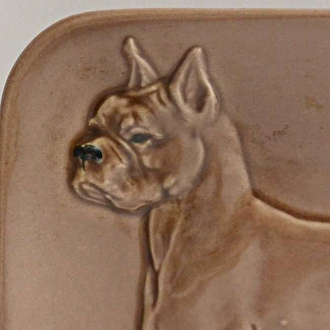 Vintage Kay Finch Boxer Dog Dish Close