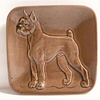 Vintage Kay Finch Boxer Dog Dish