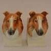 Vintage Porcelain Collie Bookends Germany