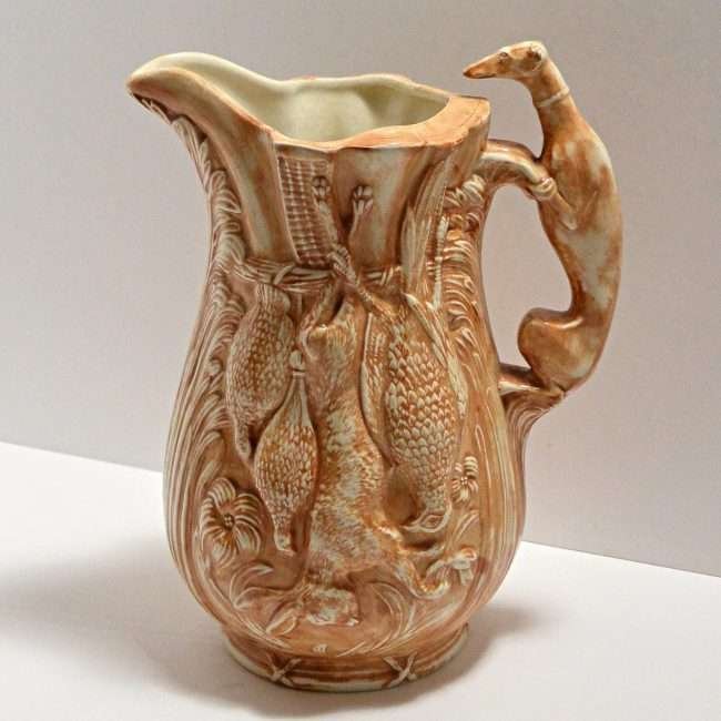 Pottery Water Pitcher with Greyhound Handle